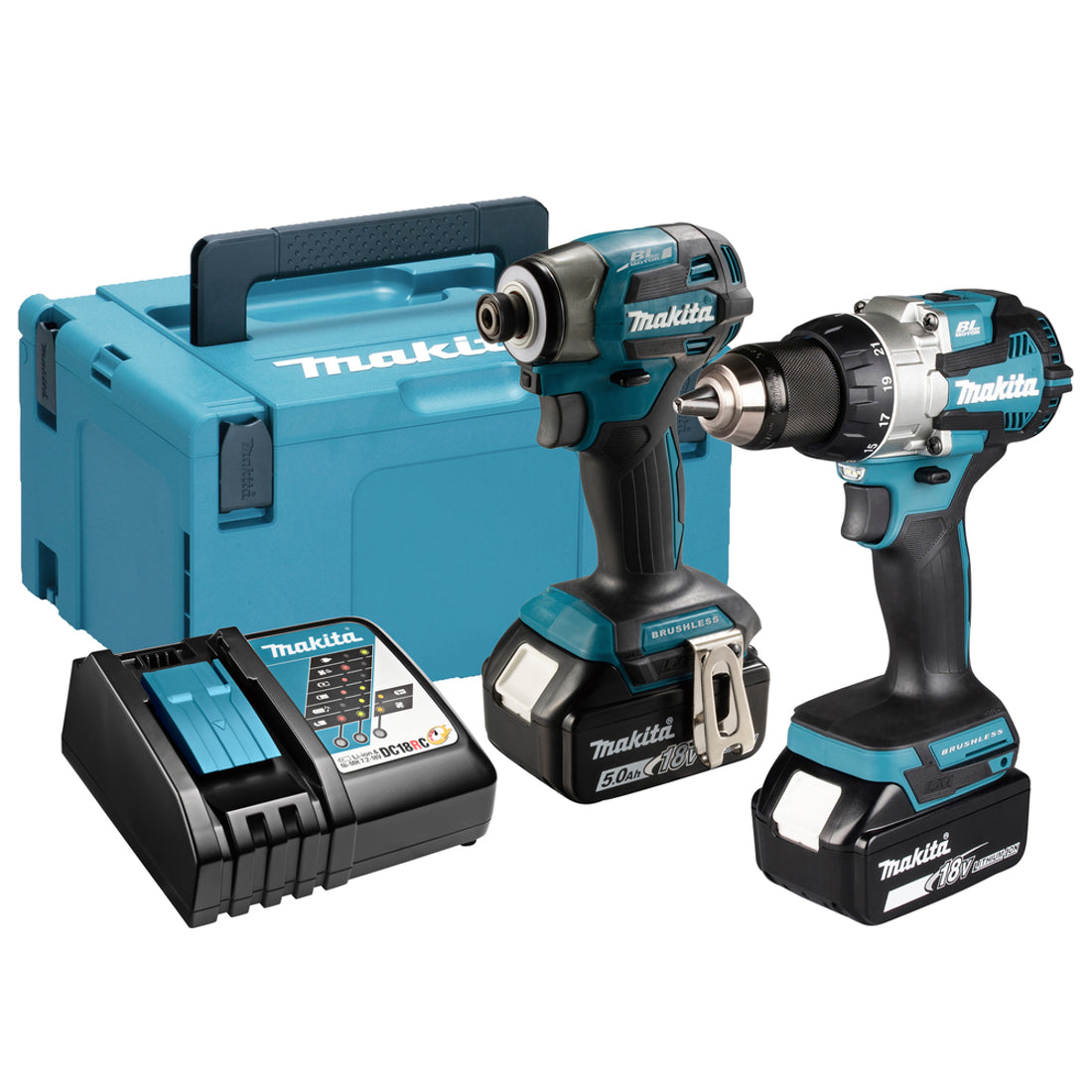 Makita DLX2527TJ Combo Kit LXT 2x5.0Ah, MAKPAC