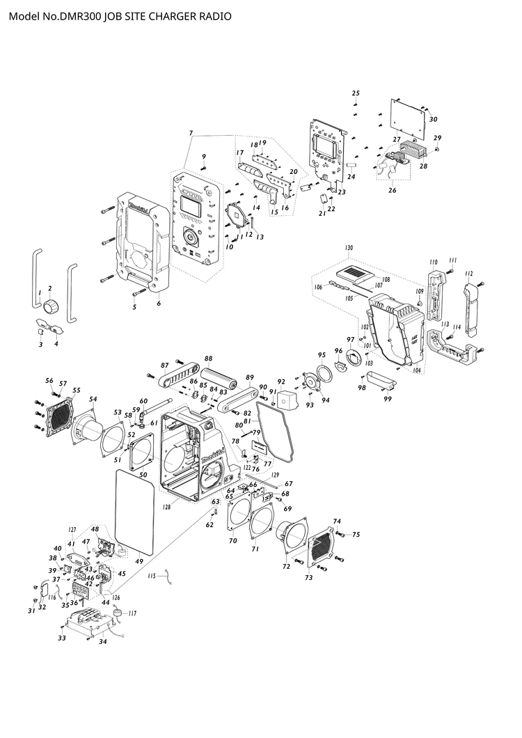 Makita DMR300 — сборочный чертёж, лист 1, деталь TC00000137 поз. A01