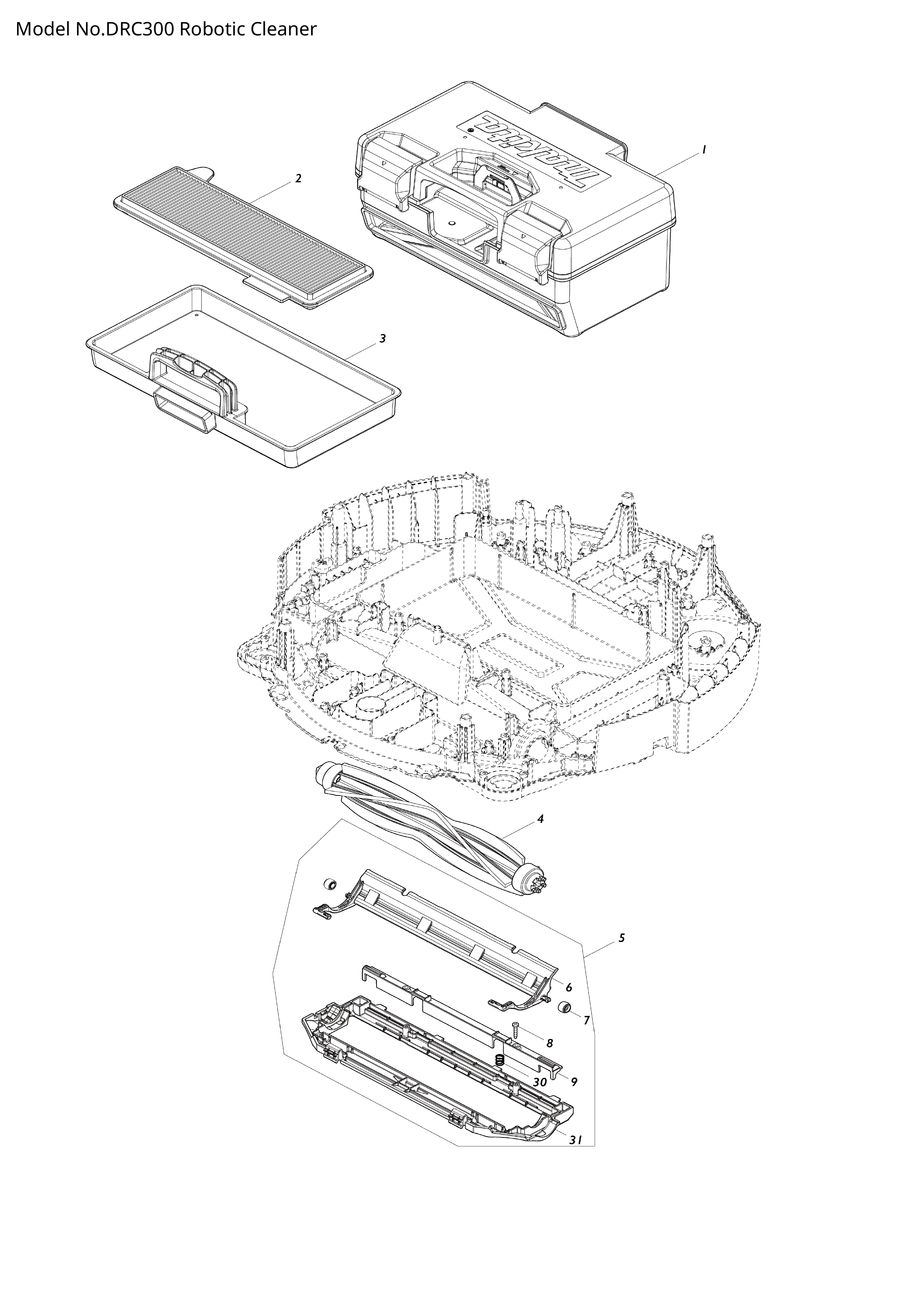 Makita DRC300 — сборочный чертёж, лист 1, деталь 1911A5-5 поз. 157-2