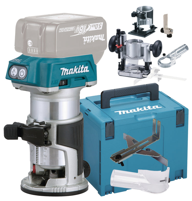 Makita DRT50ZJX5 Cordless router/edge router; 6-8mm, 10,000-30,000 r/min