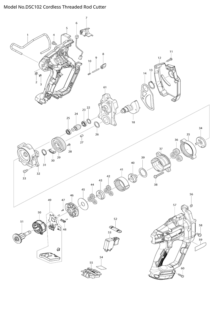 Makita DSC102 — сборочный чертёж, лист 1, деталь 620820-2 поз. 049