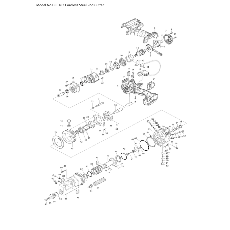 Makita DSC162 — сборочный чертёж, лист 1, деталь SC03206510 поз. 063