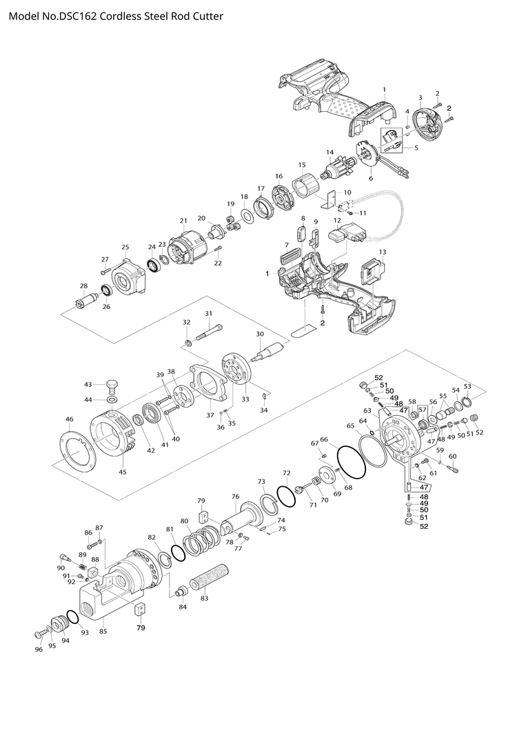 Makita DSC162 — сборочный чертёж, лист 1, деталь SC03206510 поз. 063