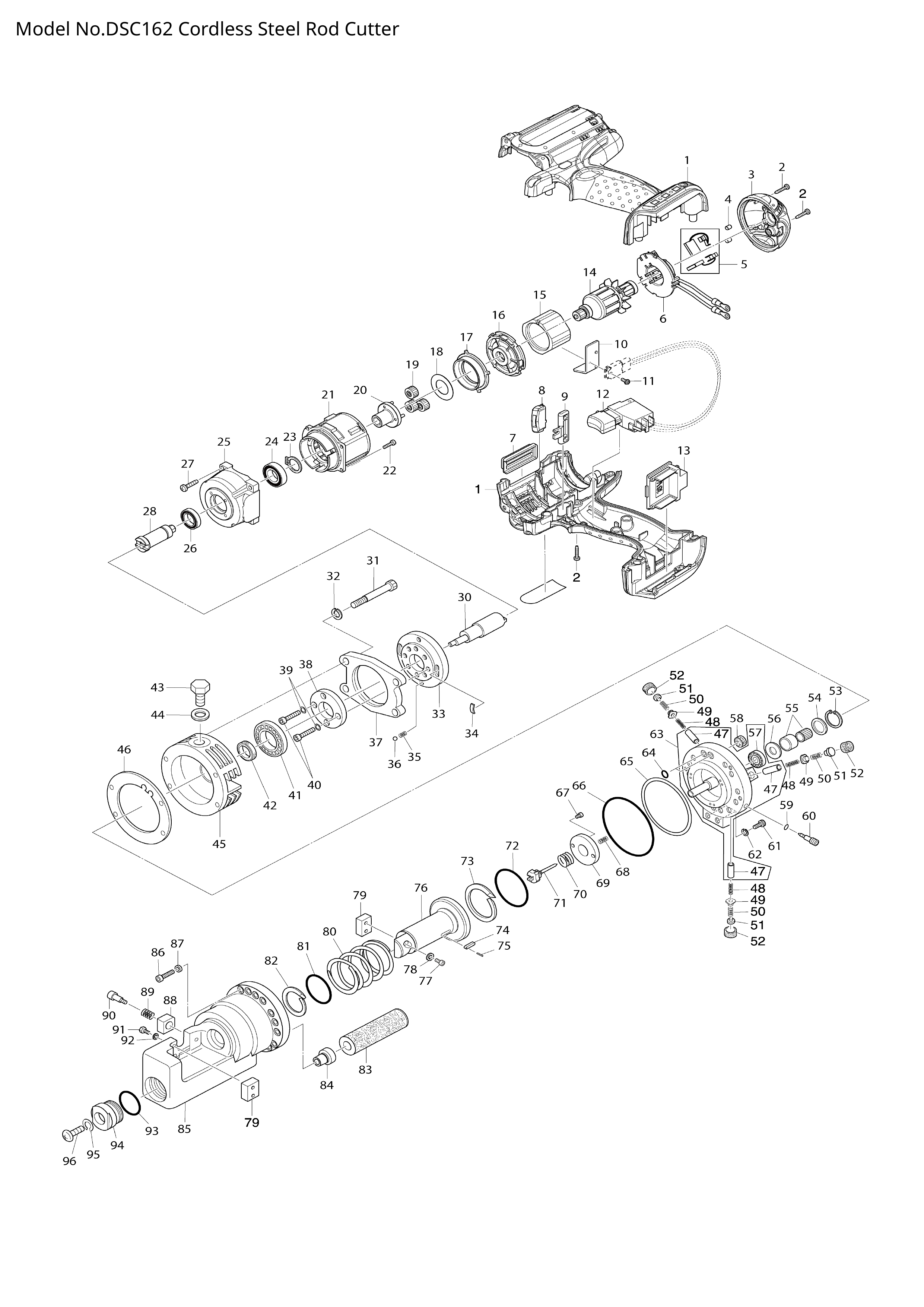 Makita DSC162 — сборочный чертёж, лист 1, деталь SC09004010 поз. A15