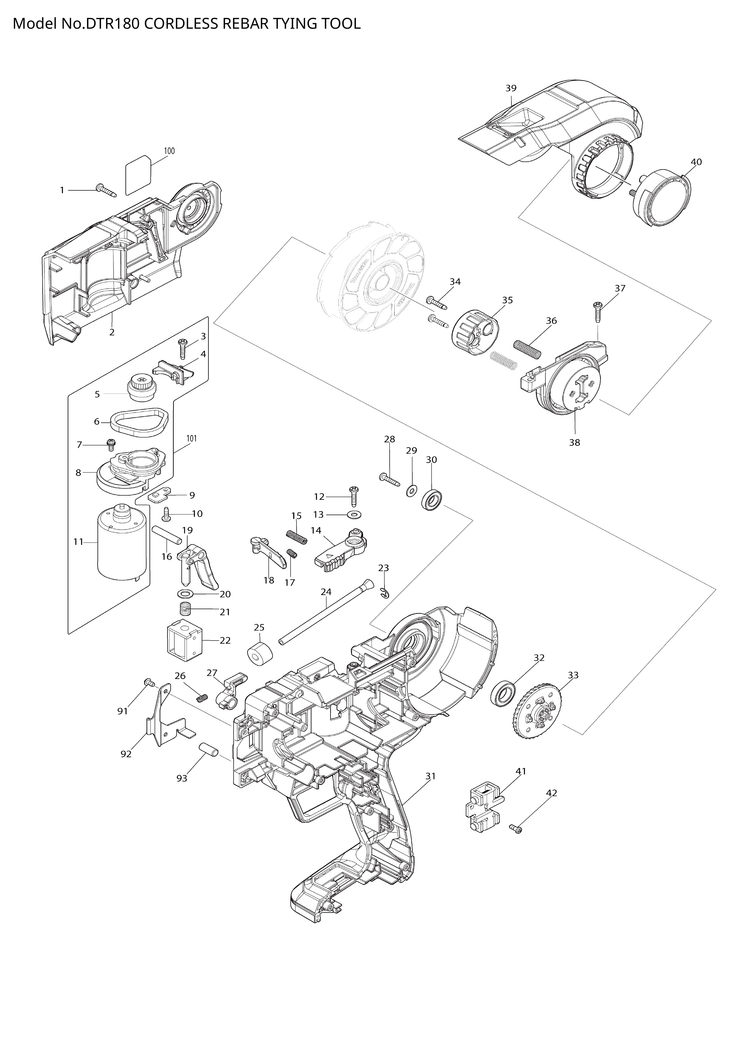 Makita DTR180 — сборочный чертёж, лист 1, деталь 141S38-1 поз. 071-1