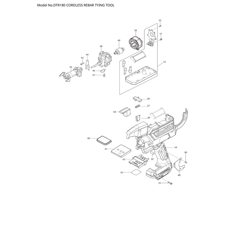 Makita DTR180 — сборочный чертёж, лист 2, деталь 629343-7 поз. 050