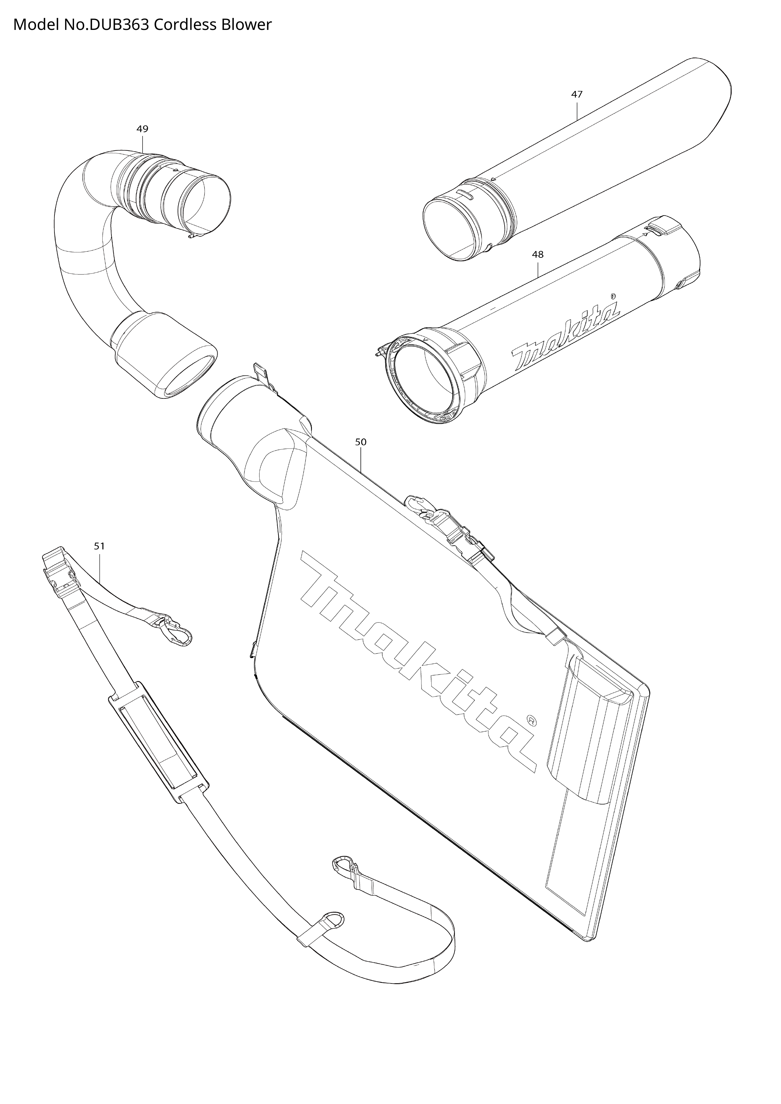 Makita DUB363 — сборочный чертёж, лист 2, деталь 265A67-3 поз. C10