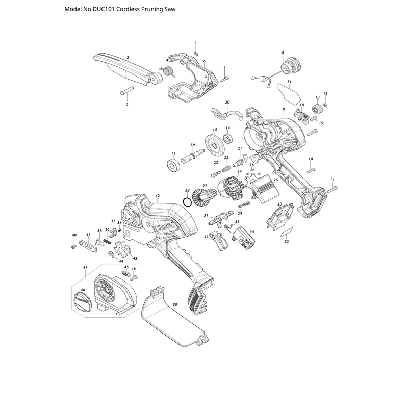 Makita DUC101 — сборочный чертёж, лист 1, деталь 141M76-7 поз. 050