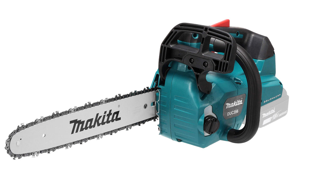 Makita DUC356Z Cordless Chainsaw, 2X18V, BL motor 350mm, 20 m/s (top handle) Without batteries and charger
