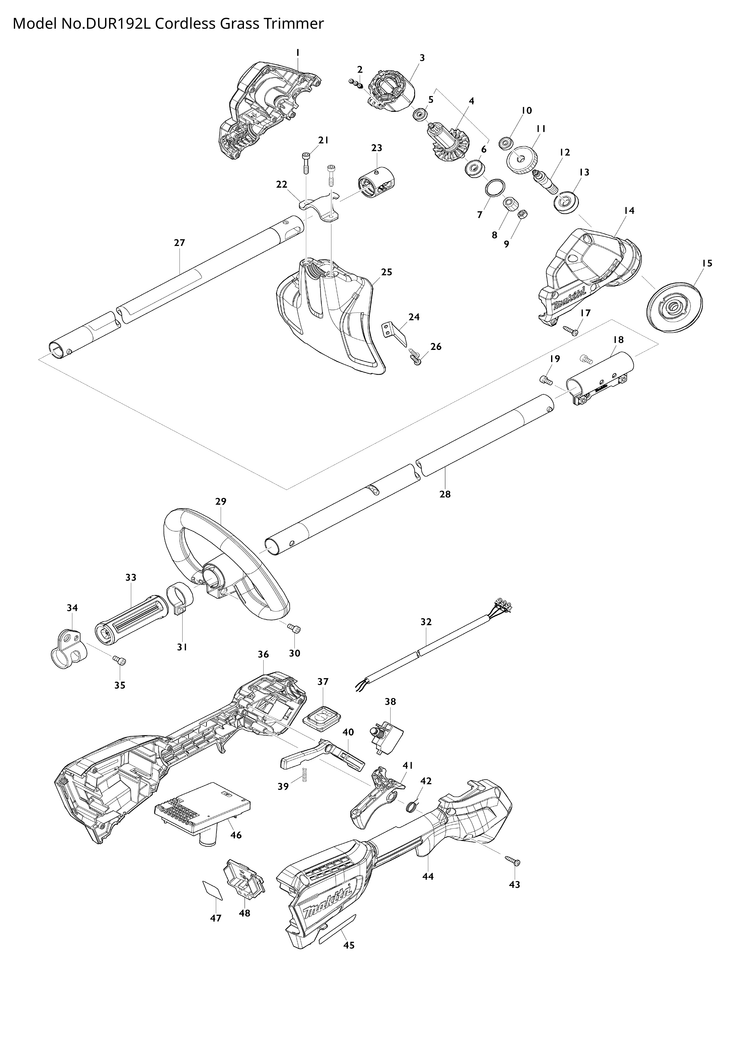Makita DUR192L — сборочный чертёж, лист 1, деталь 620D79-5 поз. 046
