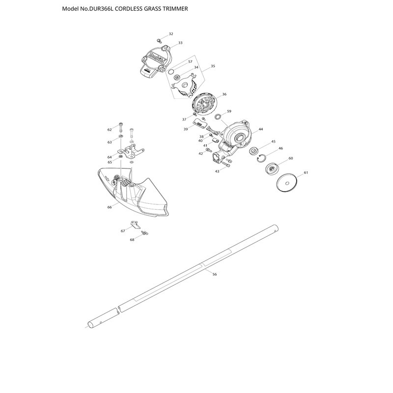 Makita DUR366L — сборочный чертёж, лист 2, деталь 143977-7 поз. 009