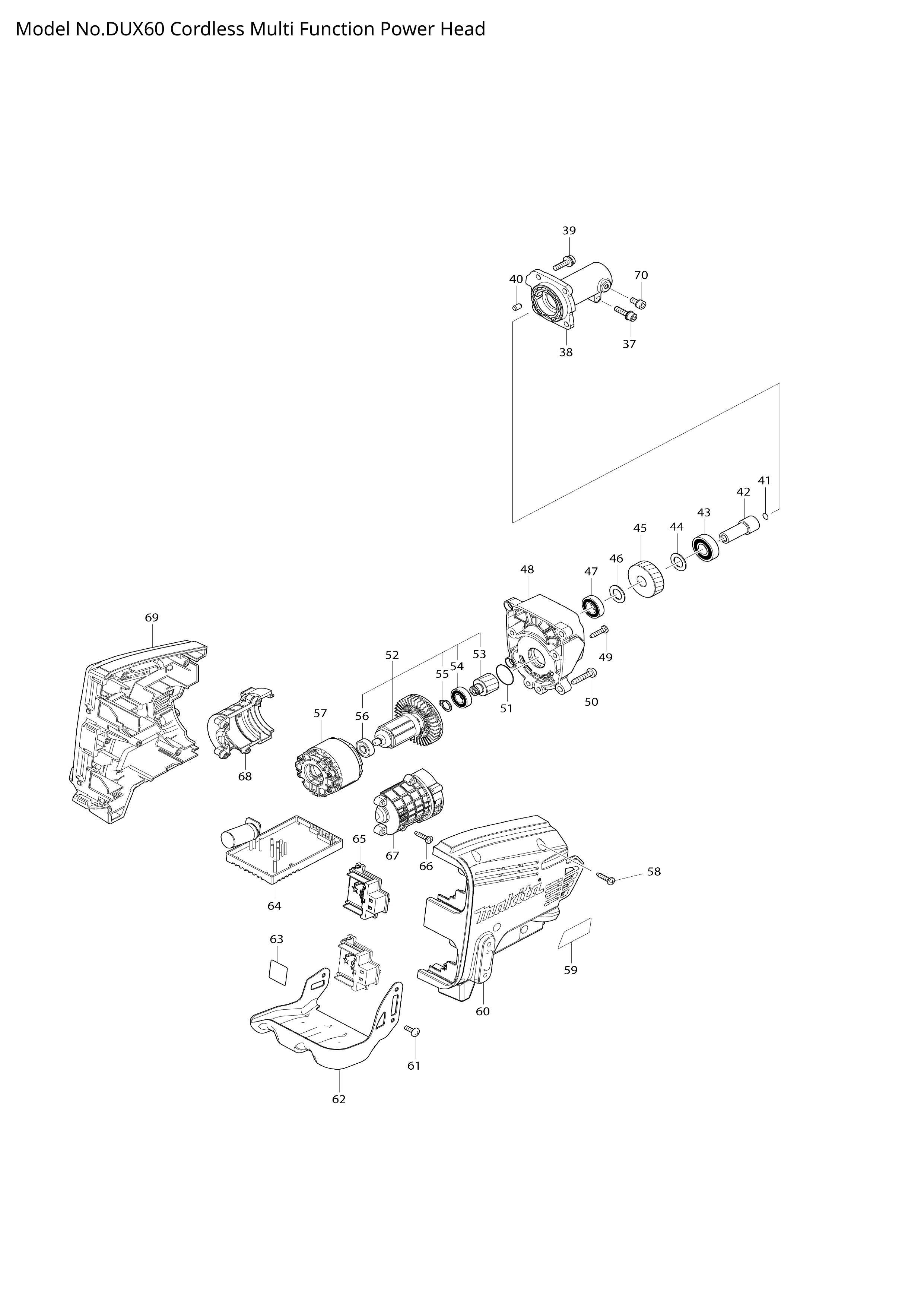 Makita DUX60 — сборочный чертёж, лист 2, деталь 620676-3 поз. 064