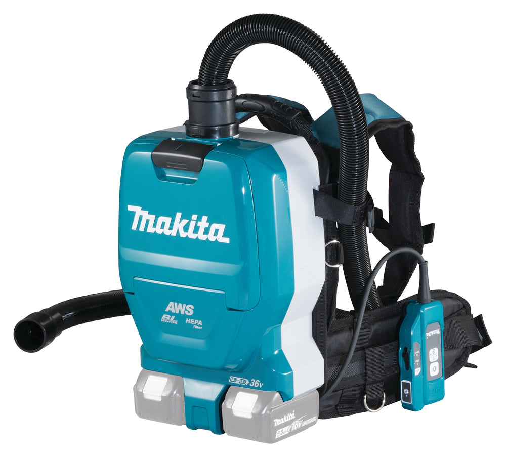 Makita DVC265ZXU Cordless Backpack Vacuum Cleaner 2x18 V Li-ion, AWS