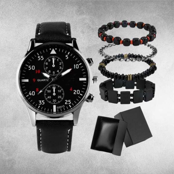 Danesson - Set of a modern watch with 4 bracelets