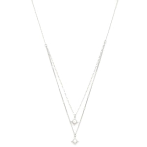 Double Star Crystal Layered Necklace