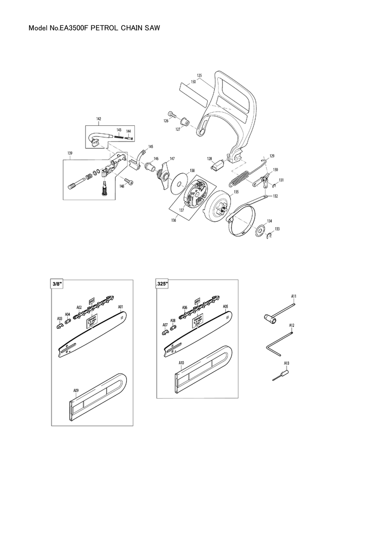 Makita EA3500F — сборочный чертёж, лист 4, деталь 195147010 поз. 032