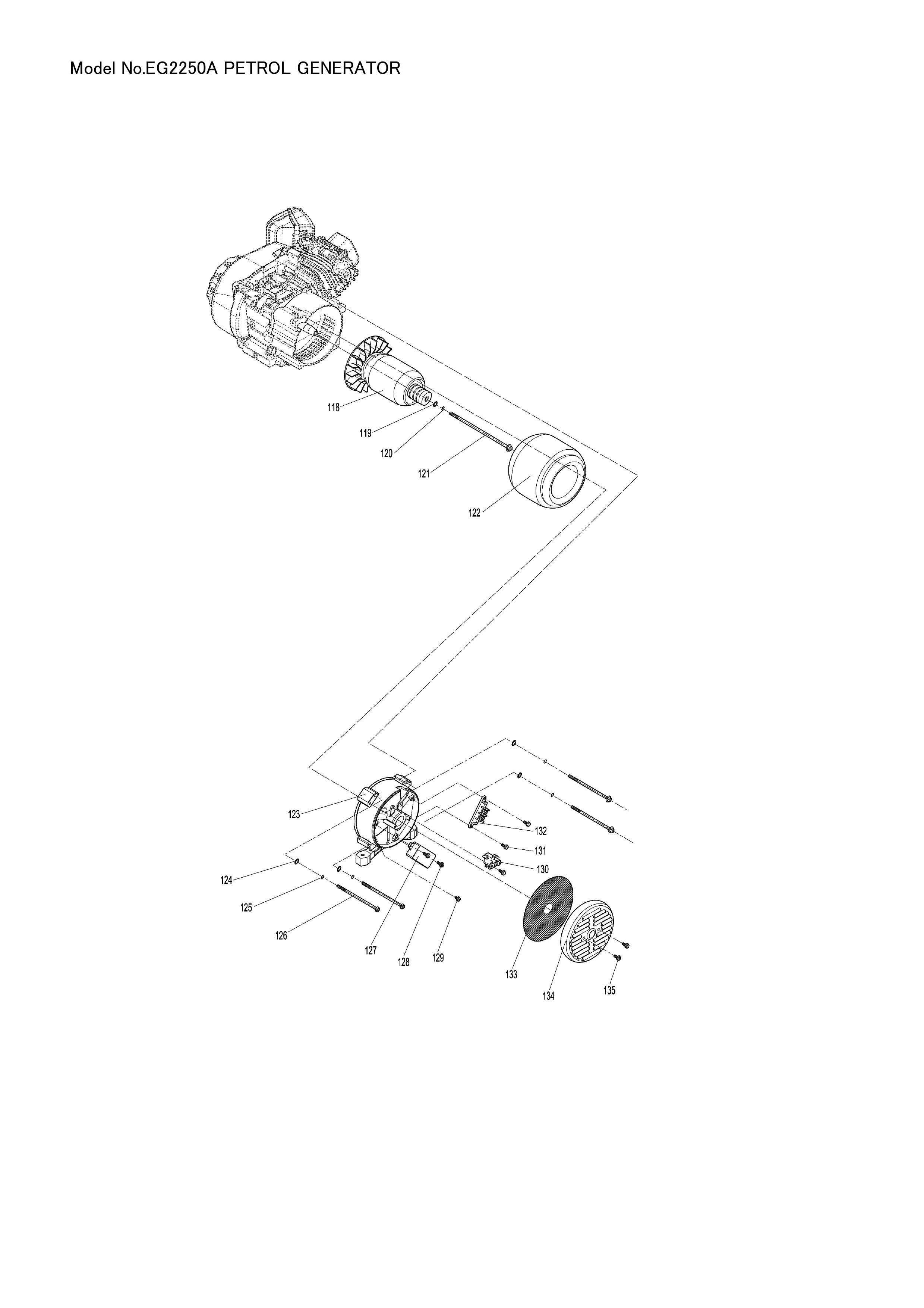 Makita EG2250A — сборочный чертёж, лист 7, деталь YA00000368 поз. 105