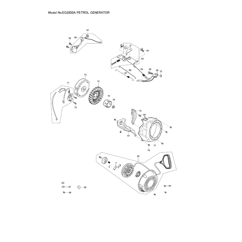 Makita EG2850A — сборочный чертёж, лист 4, деталь YA00000357 поз. 154