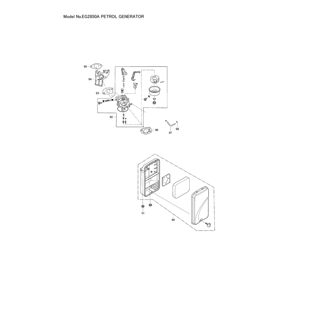Makita EG2850A — сборочный чертёж, лист 5, деталь YA00000357 поз. 154