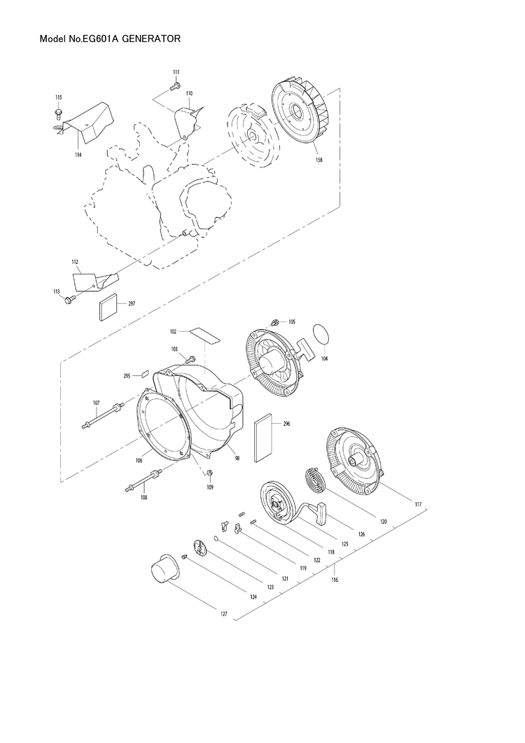 Makita EG601A — сборочный чертёж, лист 5, деталь 36D2000108 поз. 168