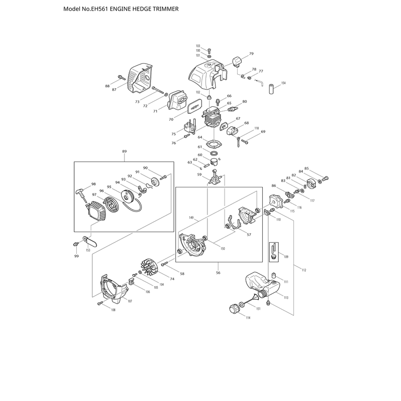 Makita EH561 — сборочный чертёж, лист 2, деталь 5257001020 поз. 075