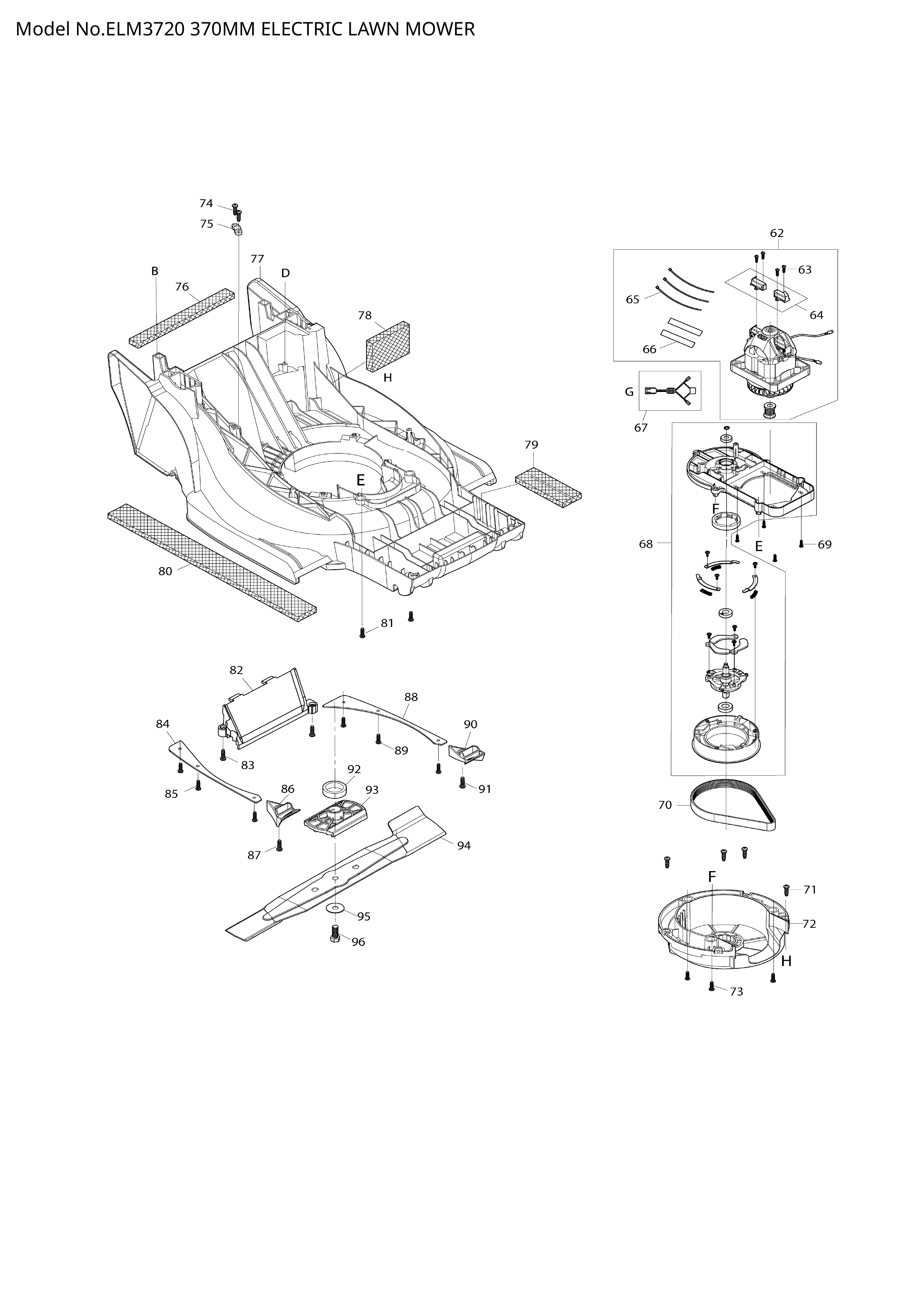 Makita ELM3720 — сборочный чертёж, лист 2, деталь YA00000877 поз. 101-1