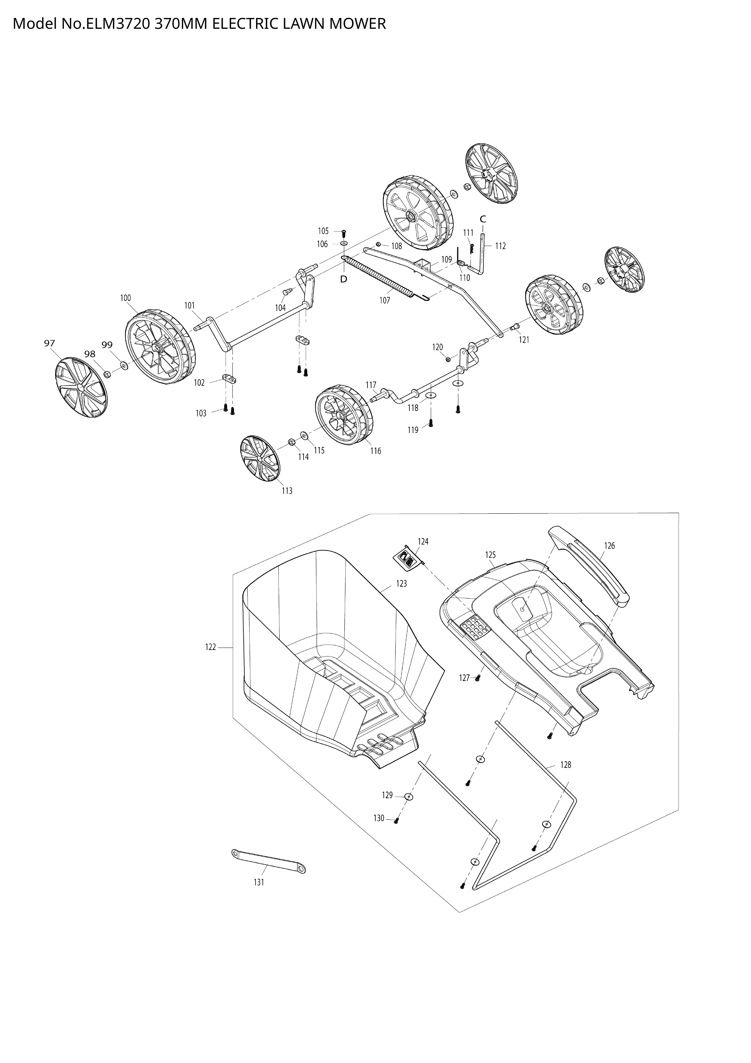 Makita ELM3720 — сборочный чертёж, лист 3, деталь YA00000877 поз. 101-1