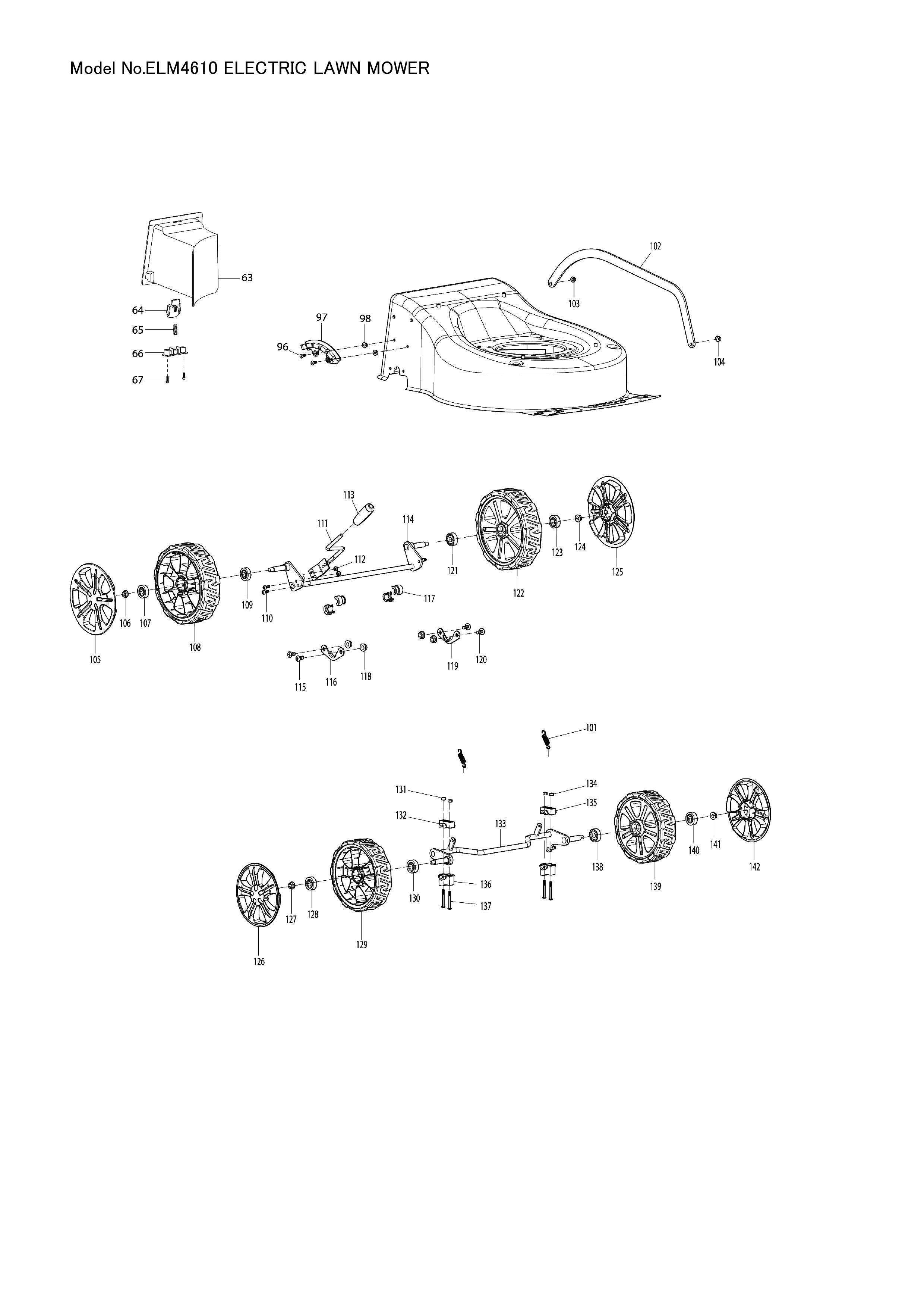 Makita ELM4610 — сборочный чертёж, лист 3, деталь DA00001026 поз. 074