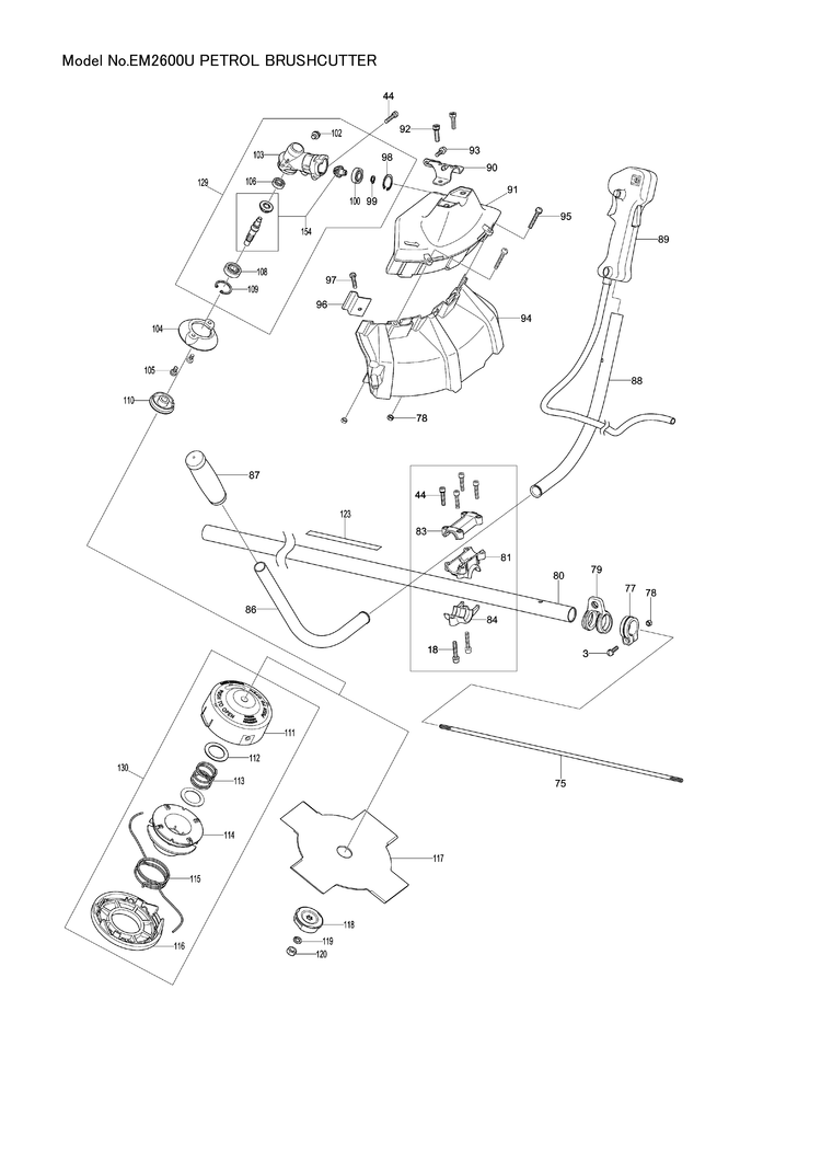 Makita EM2600U — сборочный чертёж, лист 3, деталь DA00000423 поз. 057