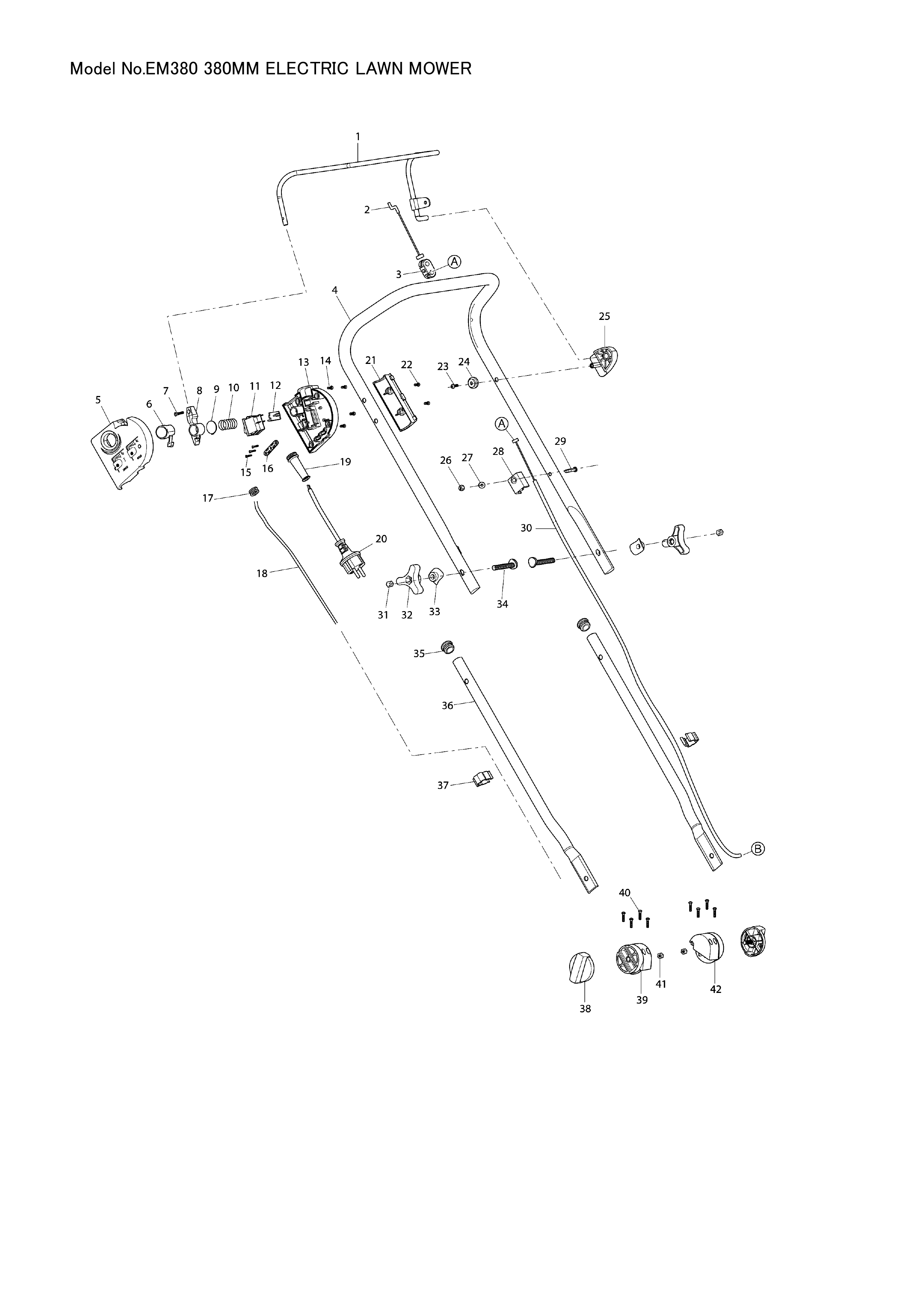 Makita EM380 — сборочный чертёж, лист 1, деталь DA00000926 поз. 009