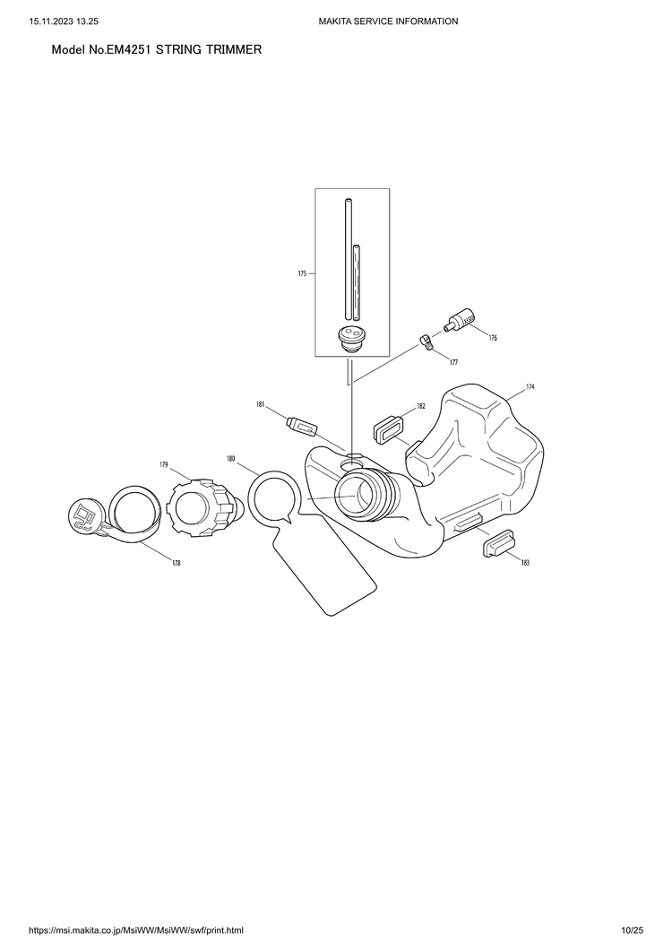 Makita EM4251 — сборочный чертёж, лист 10, деталь 5921005001 поз. 049