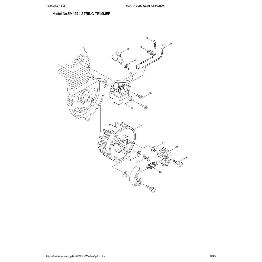 Makita EM4251 — сборочный чертёж, лист 11, деталь 5921005001 поз. 049