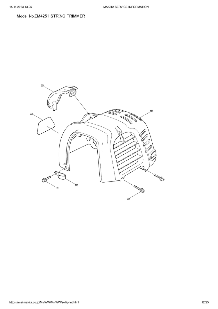 Makita EM4251 — сборочный чертёж, лист 12, деталь 5921005001 поз. 049