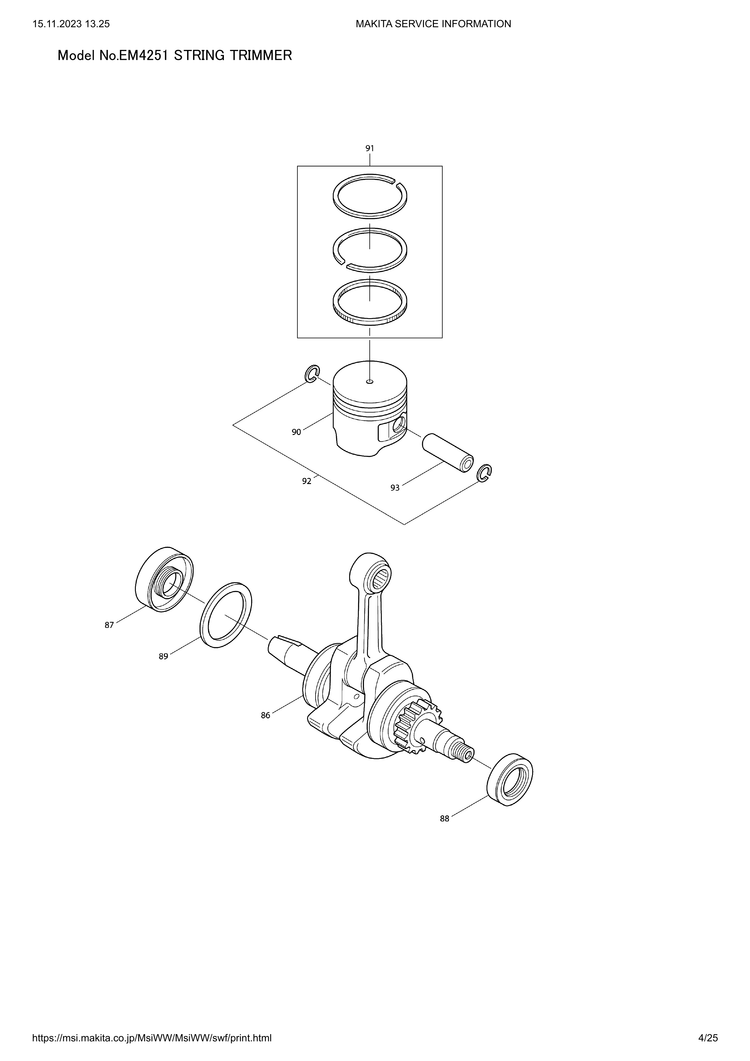 Makita EM4251 — сборочный чертёж, лист 4, деталь 5921005001 поз. 049