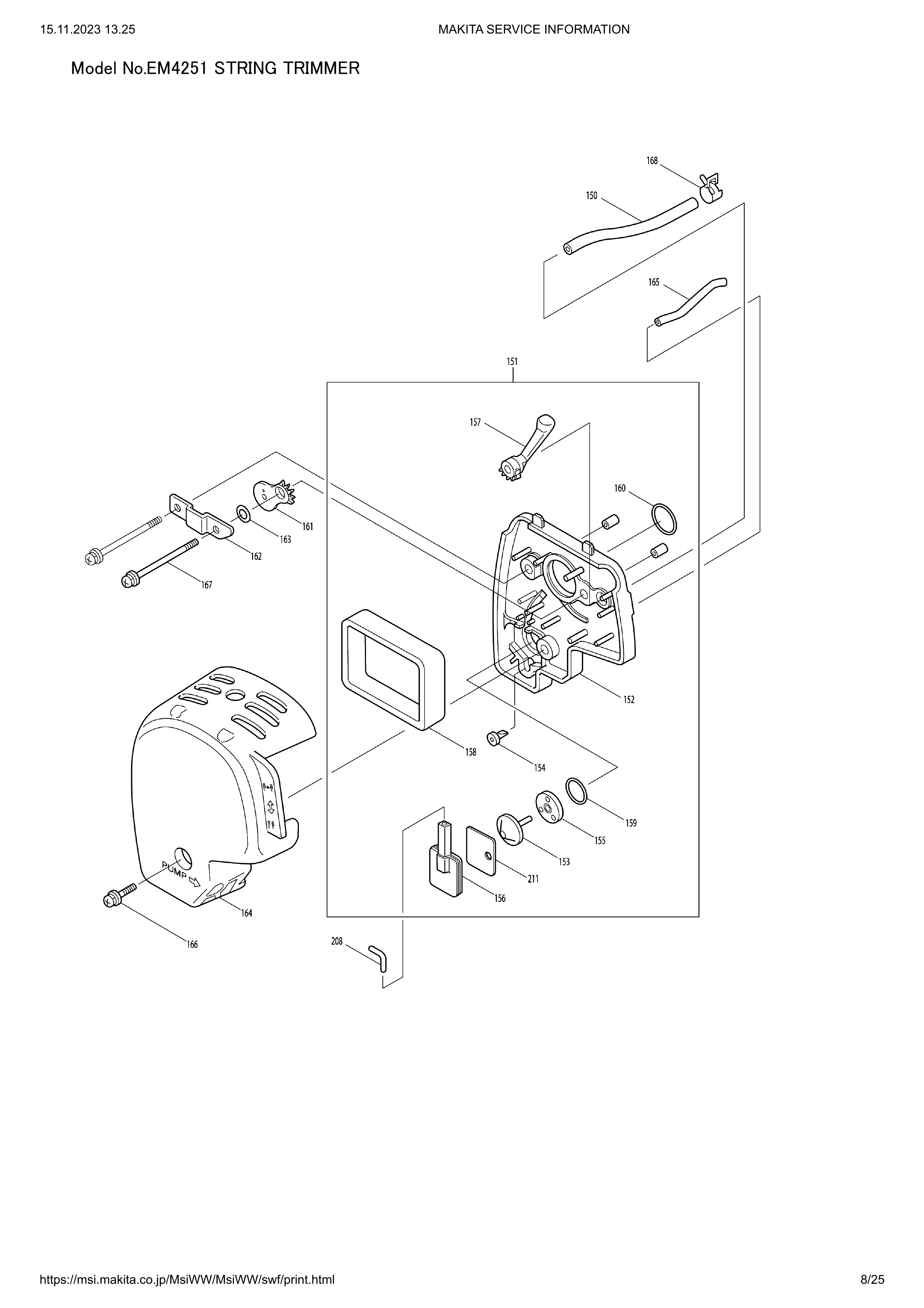 Makita EM4251 — сборочный чертёж, лист 8, деталь 5921005001 поз. 049