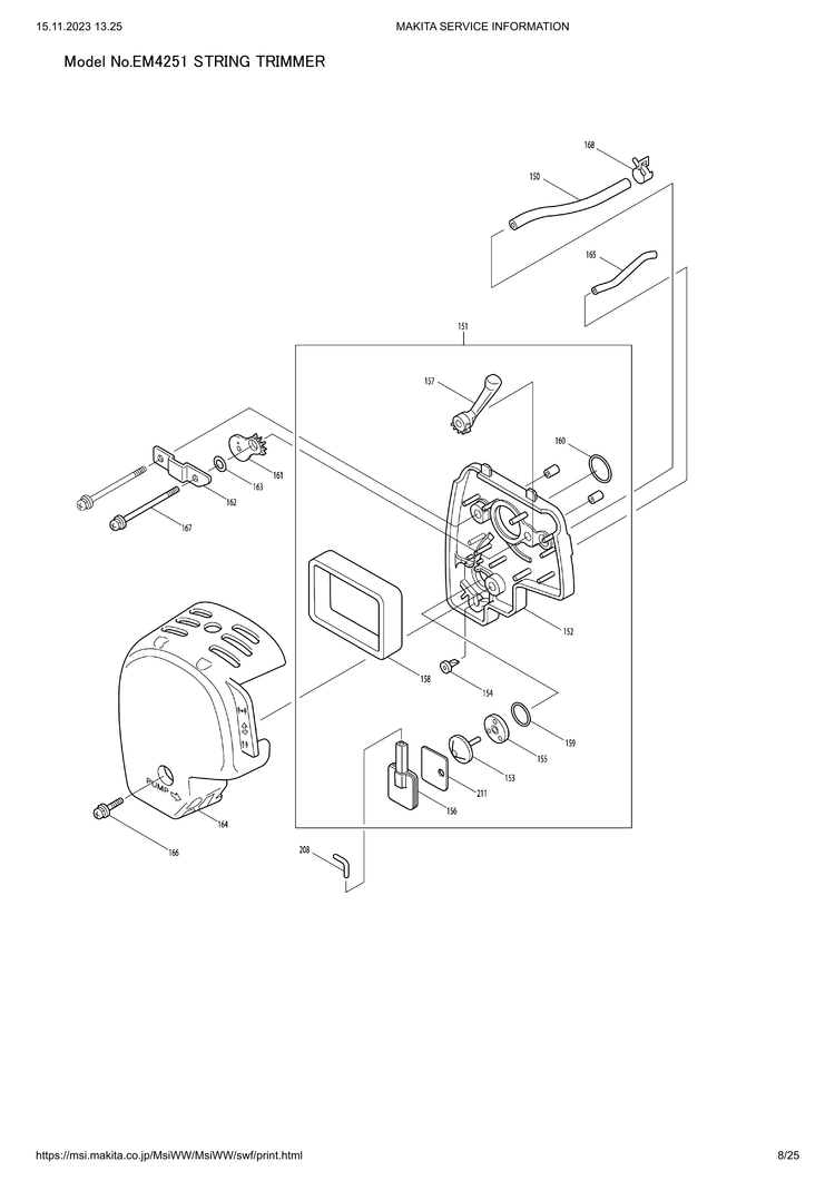 Makita EM4251 — сборочный чертёж, лист 8, деталь 5921005001 поз. 049