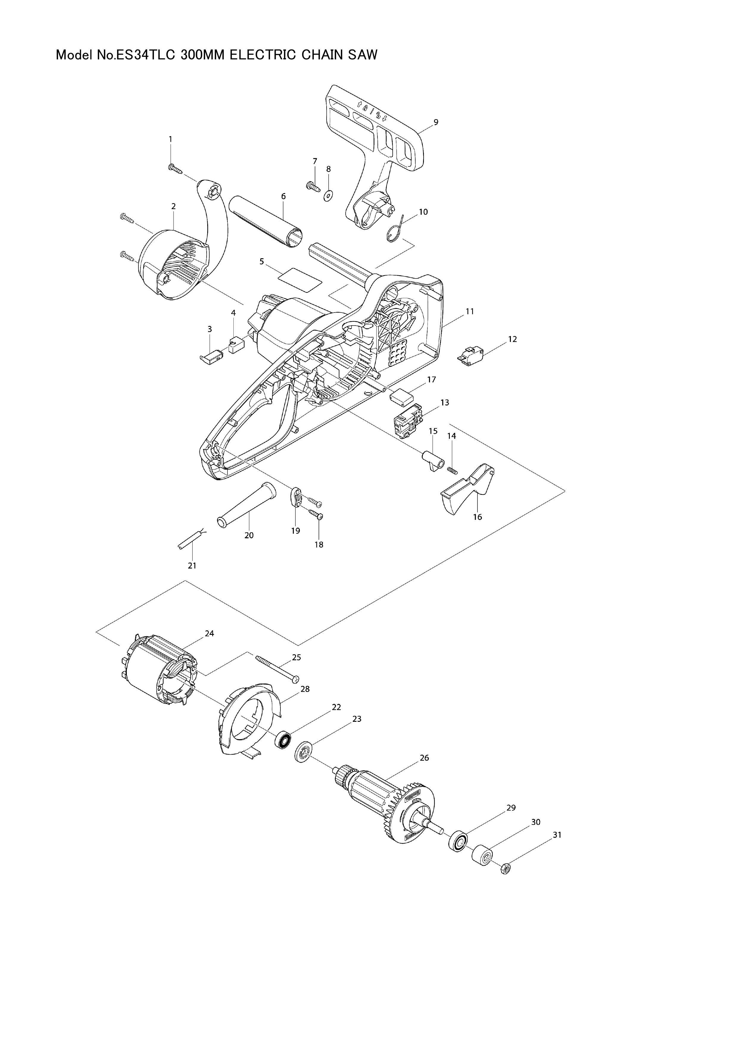 Makita ES-34TLC — сборочный чертёж, лист 1, деталь 511A83-6 поз. 026-1