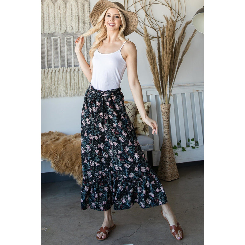 Elastic Waistline Maxi Skirt