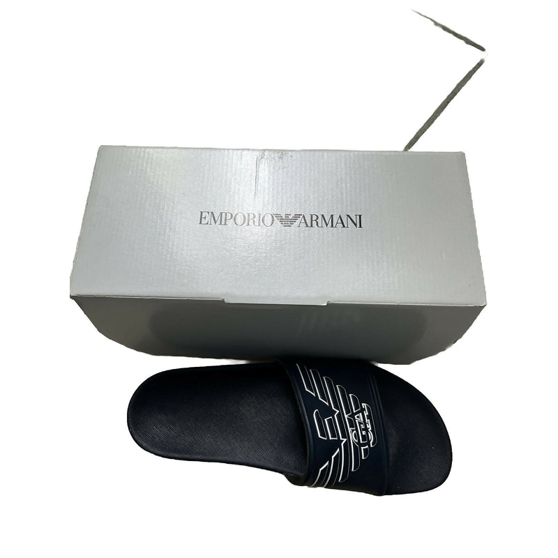 Emporio Armani slippers Color Navy Made In Italy