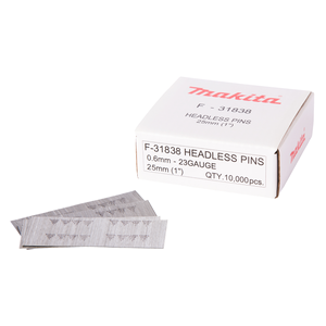 Makita F-31838 25mm 23g Headless Pins (Box of 10 000), Silver