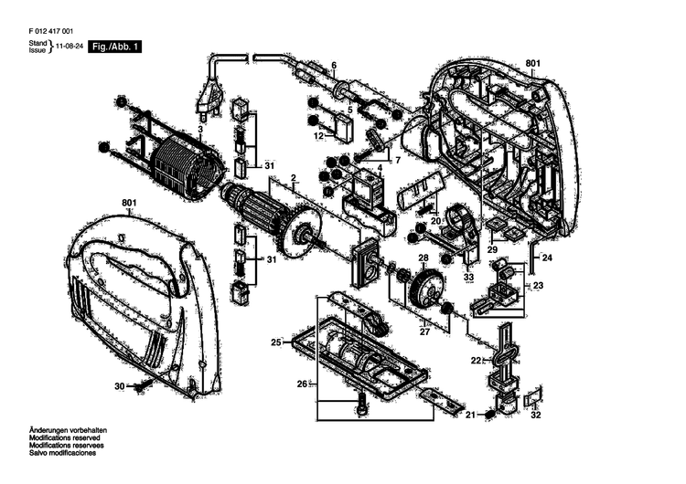 Bosch F012417000 — взрыв-схема, лист 1