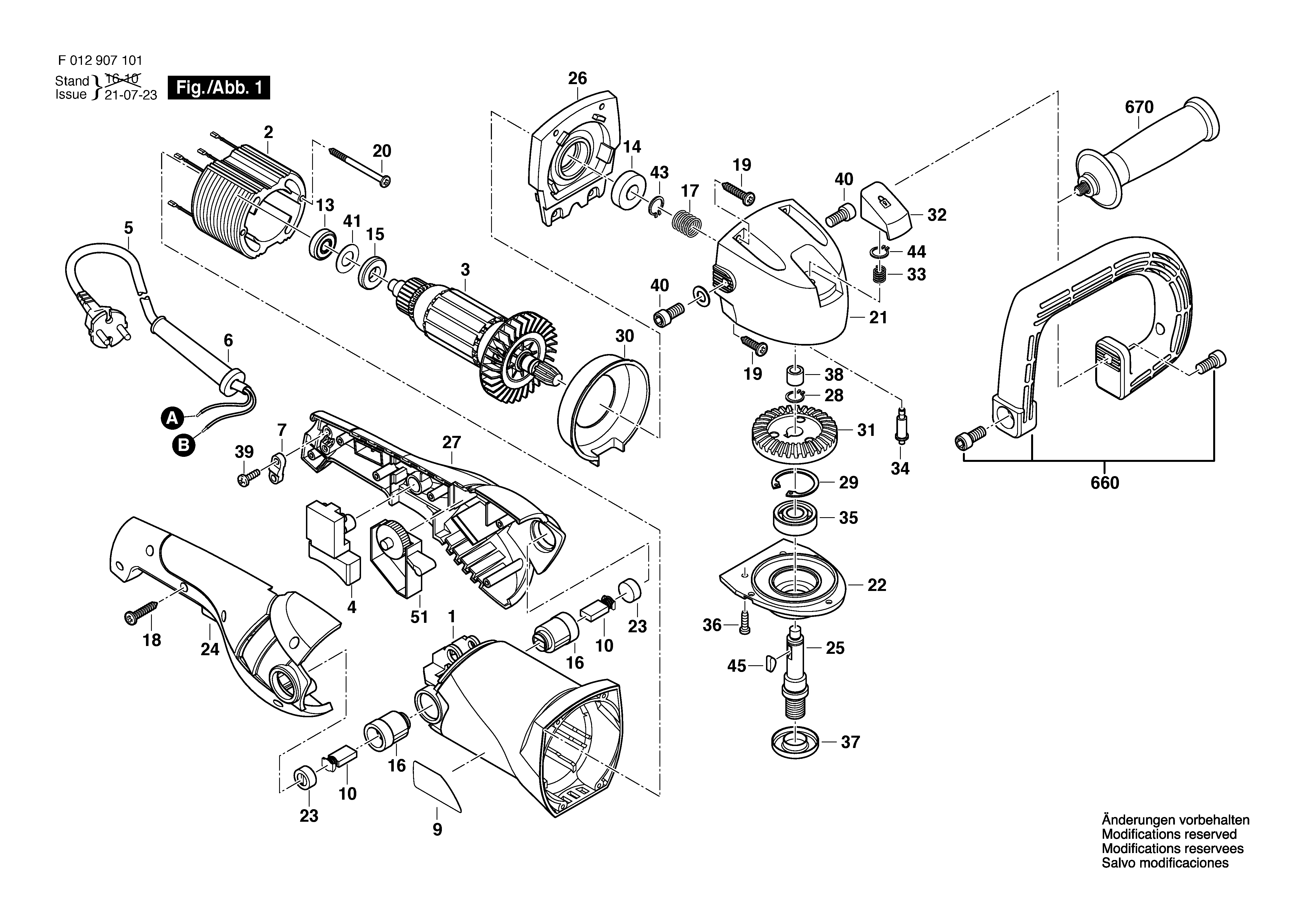 Bosch F012907101 — взрыв-схема, лист 1