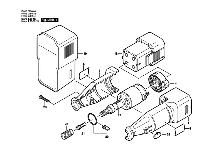 Bosch F013075000 — взрыв-схема, лист 1