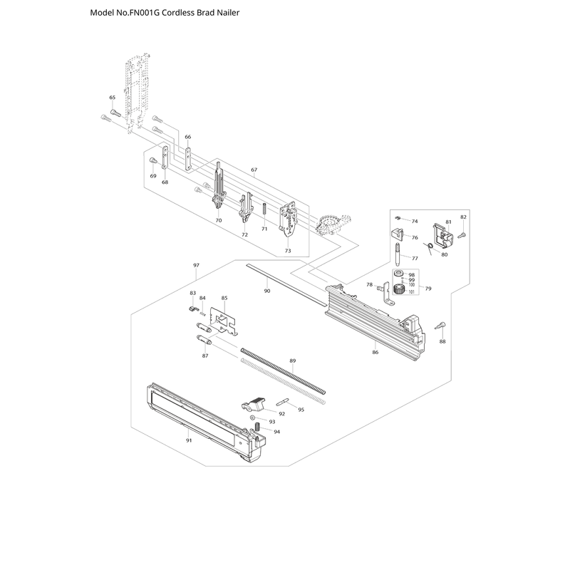 Makita FN001G — сборочный чертёж, лист 2, деталь 347799-9 поз. 078