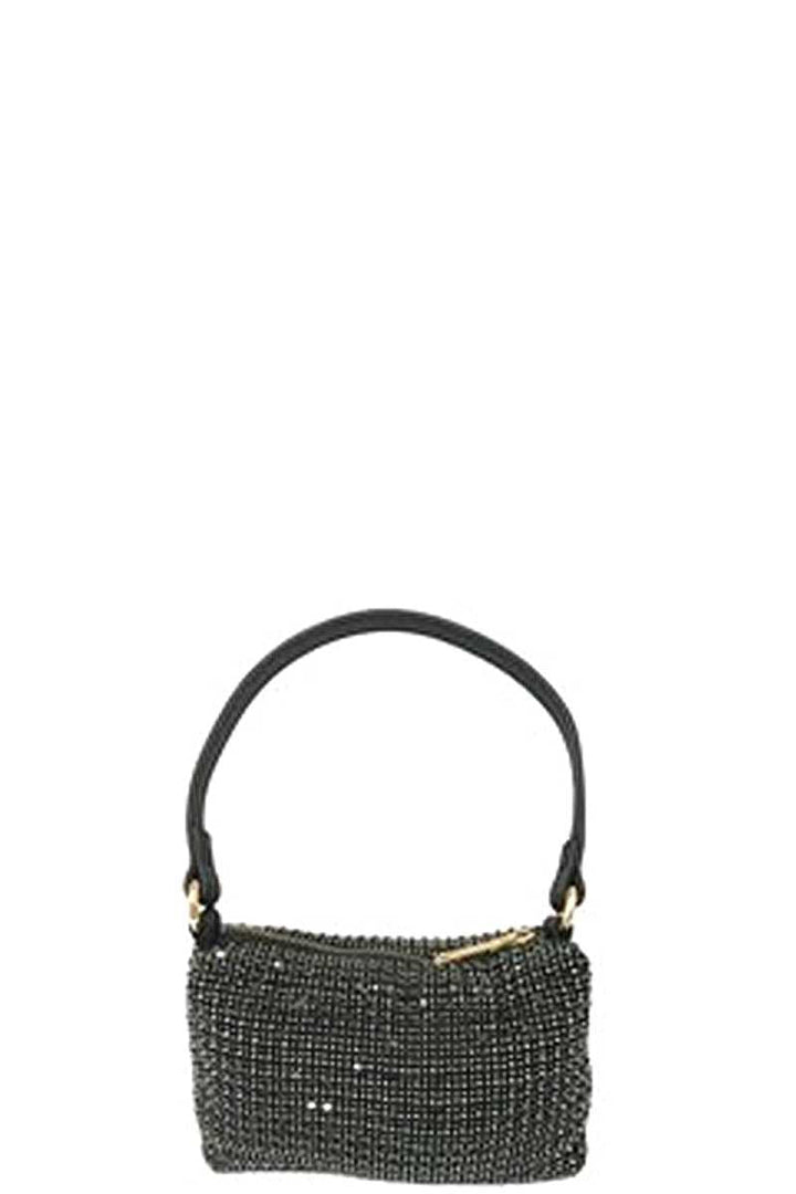 Elegant clutch med strass og håndtak