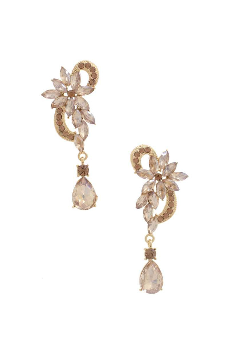 Flower Rhinestone Dangle Earring