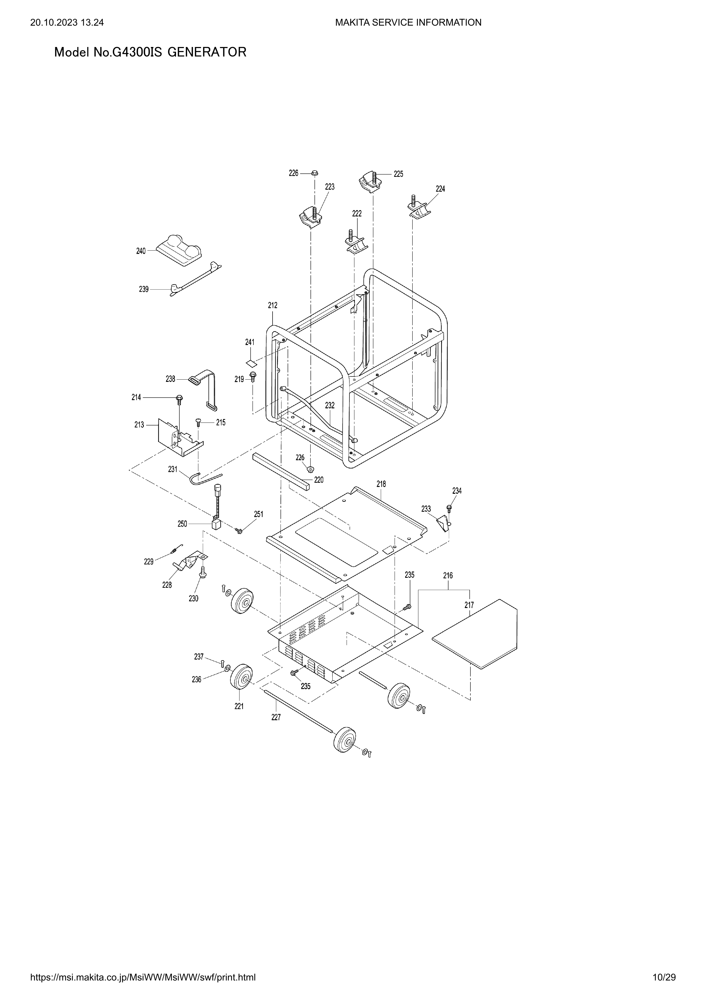 Makita G4300IS — сборочный чертёж, лист 10, деталь 2793261208 поз. 126