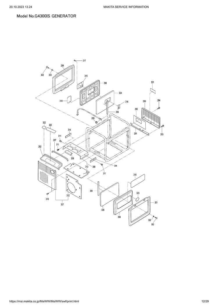Makita G4300IS — сборочный чертёж, лист 12, деталь 2791010251 поз. 001