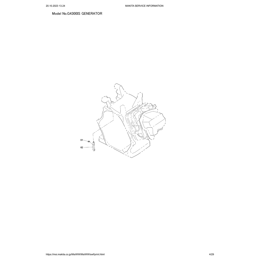 Makita G4300IS — сборочный чертёж, лист 4, деталь 2793261208 поз. 126