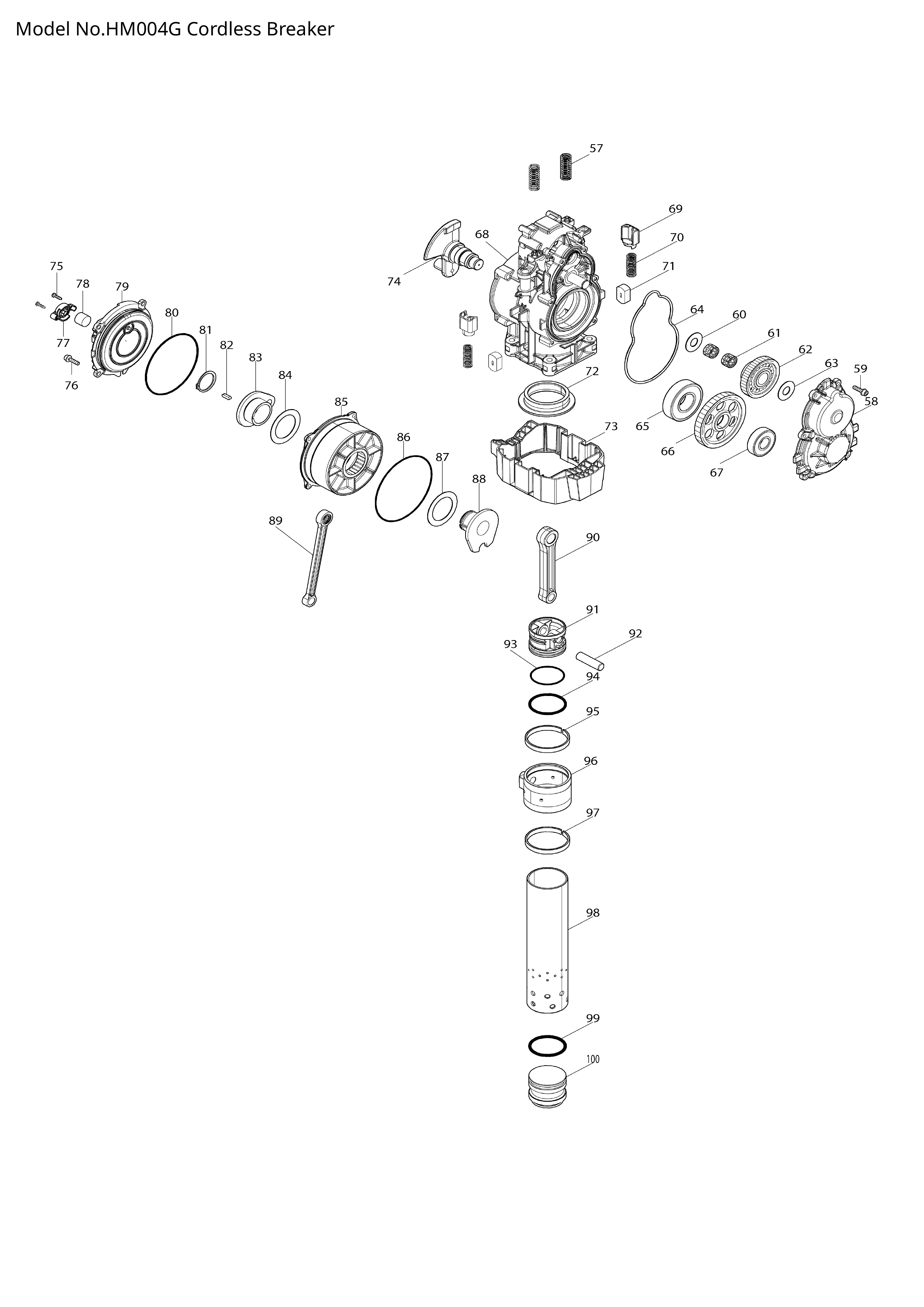 Makita HM004G — сборочный чертёж, лист 2, деталь 135669-2 поз. 125
